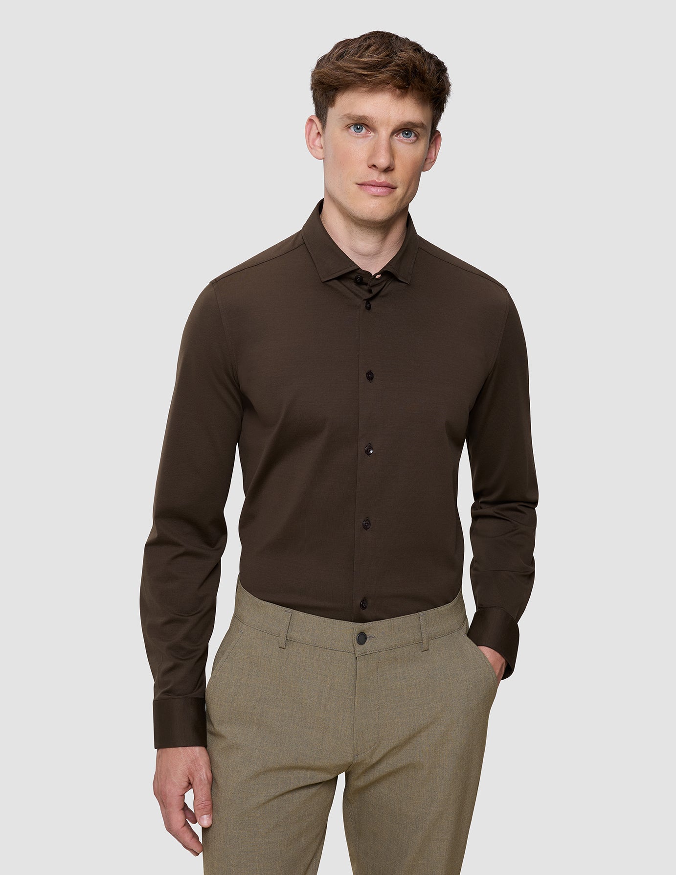 Classic Shirt Saddle Brown Regular